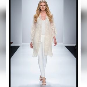 Moda Cream Open-Knit Cardigan